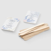 青色金ゴールド幾何学的ピンク色フローラ結婚式 プログラム ハンドファン (組立なし)