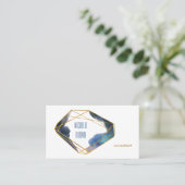 青色金ゴールド結晶抽象芸術コンサルタントエレガント 名刺 (スタンド正面)