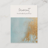 青色金ゴールド絵を描油テクスチャ空白のジュエリー表示 名刺 (正面)