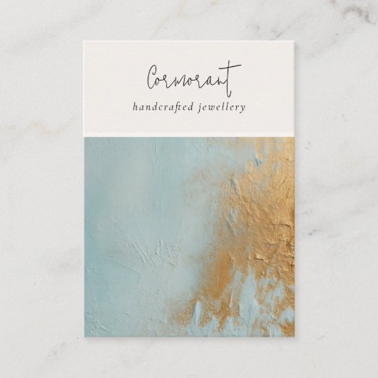 青色金ゴールド絵を描油テクスチャ空白のジュエリー表示 名刺 (正面)