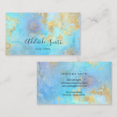 青色金ゴールド芸術的抽象芸術 名刺 (正面/裏面)