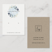 青色金ゴールド葉モノグラムイヤリング表示ロゴ 名刺 (正面/裏面)