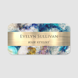 青色金ゴールド銀グリッター水色 名札
