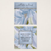 青色銀フローラグリッターイヤリング表示カード (正面&裏面)