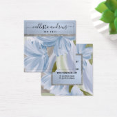 青色銀フローラグリッターイヤリング表示カード (デスク)