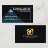 青色電力ケーブル電気技師サービス 名刺 (正面/裏面)