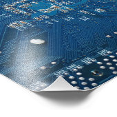 青色電子回路基板コンピュータパターン フォトプリント            (角)
