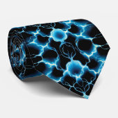 青色電気シナプス反復パターン ネクタイ (ロール)