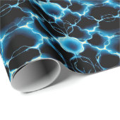 青色電気シナプス反復パターン ラッピングペーパー (ロールコーナー)