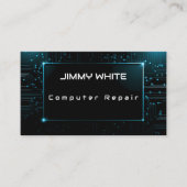青色電気回路デザインコンピュータの修復 名刺 (正面)
