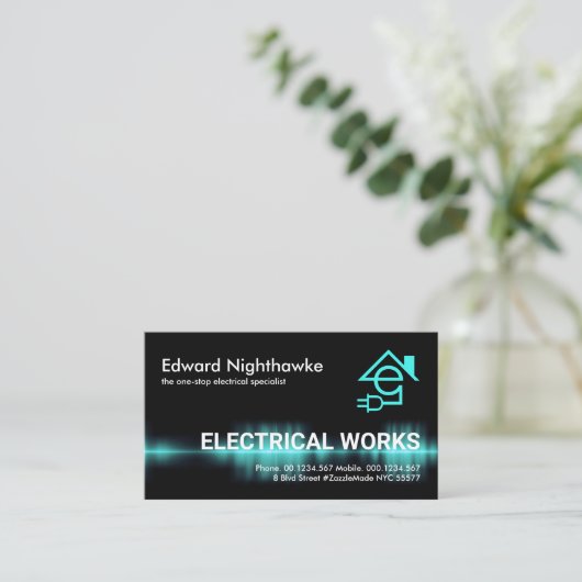 青色電流を遮断する 名刺 (スタンド正面)