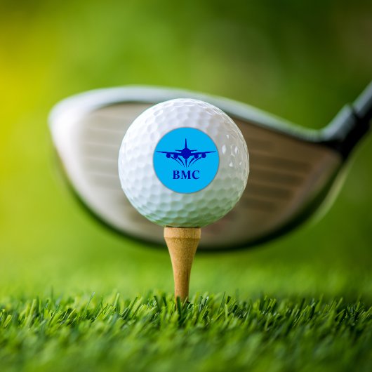 青色飛行機カスタムパイロット贈り物 ゴルフボール