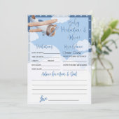 青色飛行機ベビー予測及びアドバイスカードボーイ 招待状 (スタンド正面)