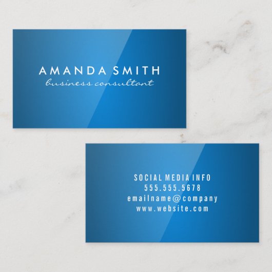 青色高光沢 名刺 (正面/裏面)