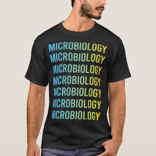 青色黄色微生物微生物微生物学者 Tシャツ (正面)