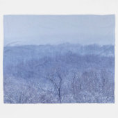 青色 フリースブランケット (正面(横))