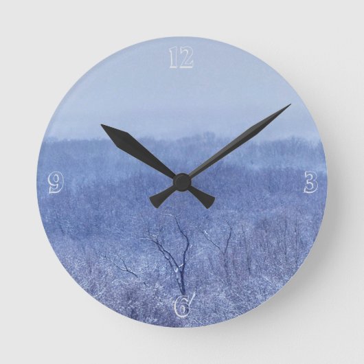 青色 ラウンド壁時計 (正面)