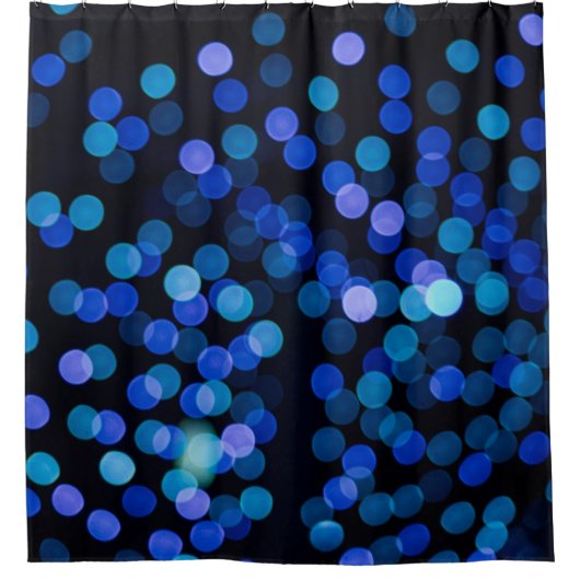 青色《写真》ぼけ味灯 シャワーカーテン (正面)