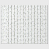 青色/緑色のトレーリング花模様スタイリッシュ – 水色 ラッピングペーパー (フラット)