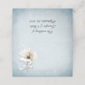 青花と白結婚花の折り座席表 プレイスカード (外部開封)