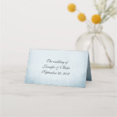 青花と白結婚花の折り座席表 プレイスカード (裏面)