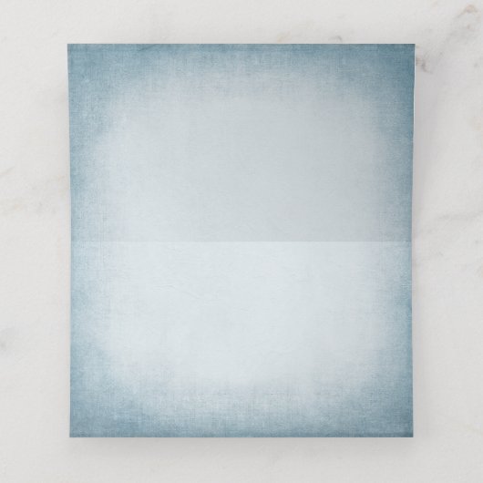 青花と白結婚花の折り座席表 プレイスカード (内部開封)