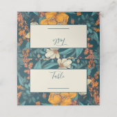 青花と黄結婚花の表番号 プレイスカード (外部開封)