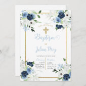 青花のバプテスマの少年への招待 招待状 (正面/裏面)