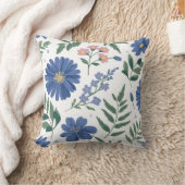 青花エレガント柄（新緑） クッション (ブランケット)