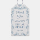 青花チャイナ風プリント ブライダルシャワー ギフトタグ (正面)