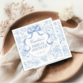 青花チャイニーズスタイル ブライダルシャワーナプキン スタンダードカクテルナプキン