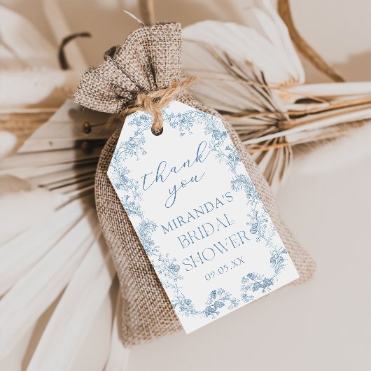 青花チャイニーズ・スタイル ブライダルシャワーのギフトタグ ギフトタグ