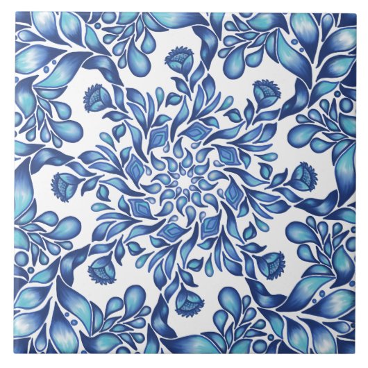 青花曼荼羅 タイル (正面)