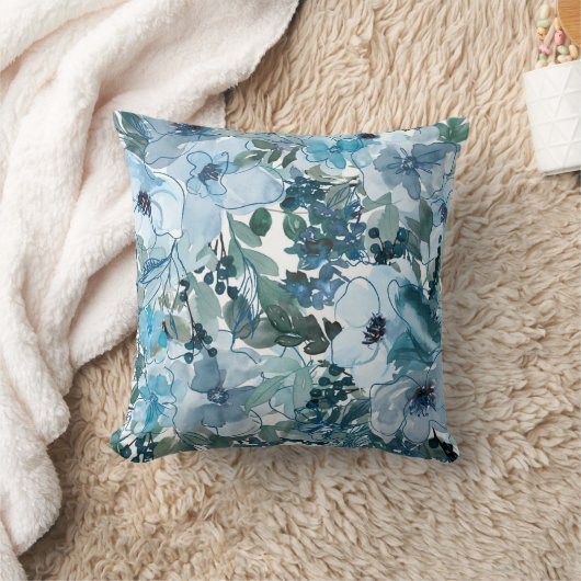 青花柄 クッション (ブランケット)