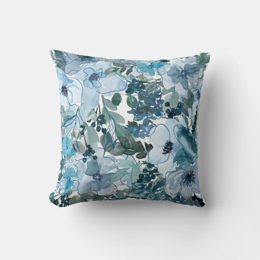 青花柄 クッション (正面)