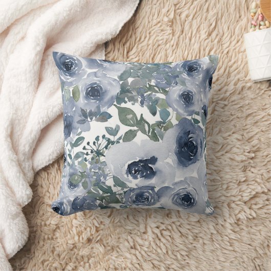 青花柄 クッション (ブランケット)