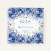 青花模様白エレガント名 ノートブック (正面)