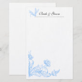 青花結婚文具 便箋 (正面/裏面)