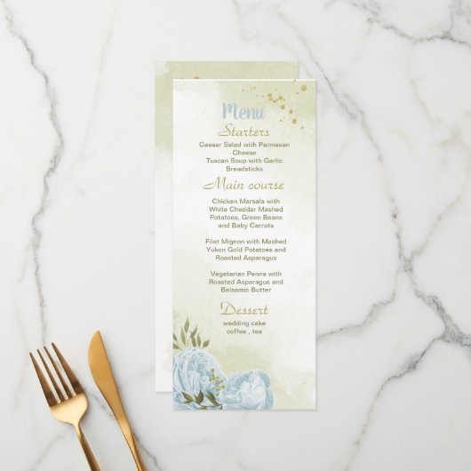 青花結婚緑 メニュー (正面/裏面インサイチュ)