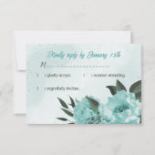 青花結婚緑 出欠カード (正面)