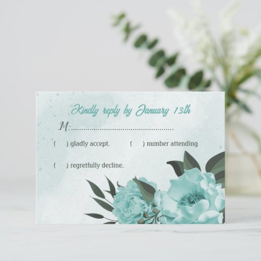 青花結婚緑 出欠カード (スタンド正面)