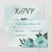 青花結婚緑 出欠カード (正面/裏面)