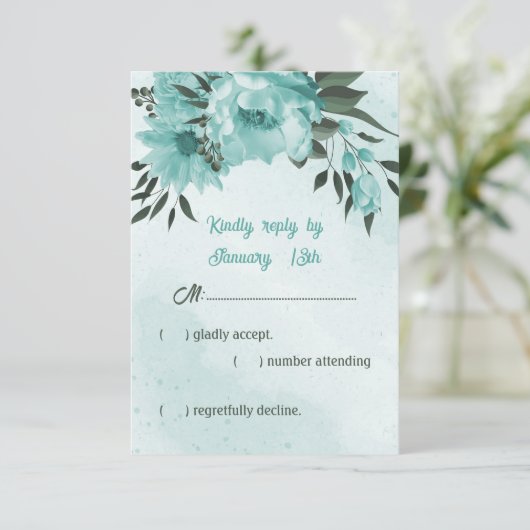 青花結婚緑 出欠カード (スタンド正面)