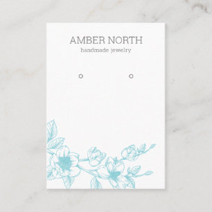青花花のイヤリングディスプレイカード 名刺