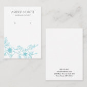 青花花のイヤリングディスプレイカード 名刺 (正面/裏面)