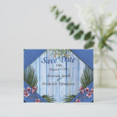 青芸術品を気取った木のテクスチャ上のピンクの花 案内ポストカード (スタンド正面)