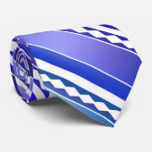 青芸術的ティール(緑がかった色)紫(白タイ付ストライプの) ネクタイ (ロール)