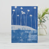 青芸術的ユニーク結婚式招待状 招待状 (スタンド正面)