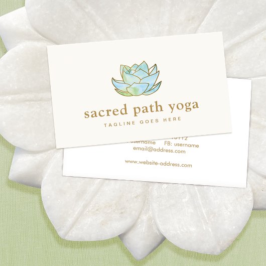 青芸術的水色蓮の花フローラ 名刺