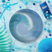 青芸術的波 ペーパープレート (パーティー)